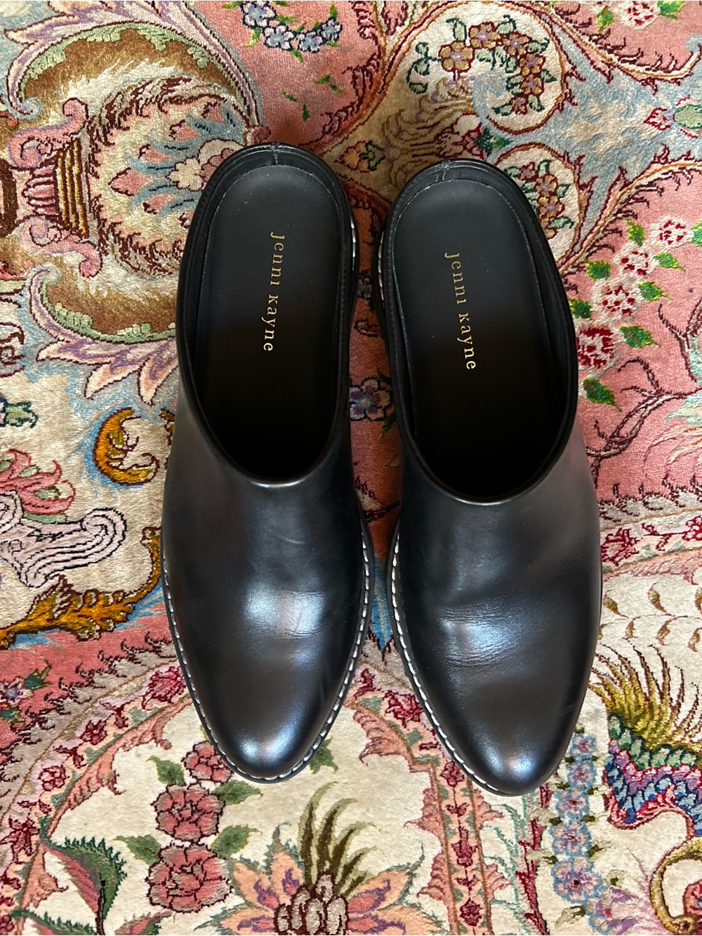 Jenni Kayne Black Leather Lug Sole Slides Size 40 (Sold Out)